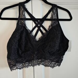 Kohl's Black Lace Bralette with Crisscross Back